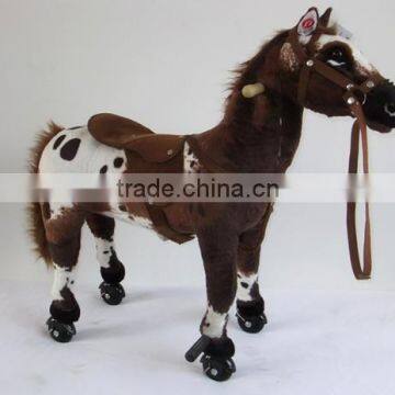 Plush Toy Kid Toy Child Toy Animal Toy Horse Ride on Toys Stuffed Animal on Wheel photo-2