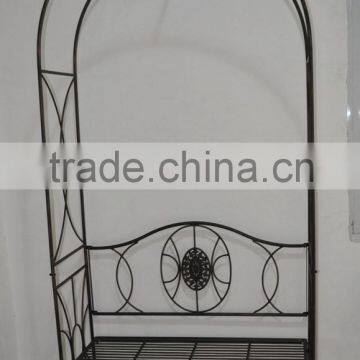 China export rest & decoration metal garden arch with bench