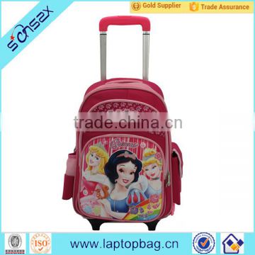 Clever kids cartoon character travel school trolley bag