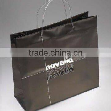 PVC tube handle wine bottle bag/plastic promotional bag