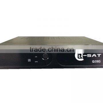 Factory stocks for 2015 Newest Q-SAT Q28G hd gprs receiver with two accounts for English and French channels and Dvb-T2 combo