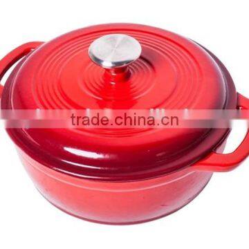 Enameled Cast Iron Dutch Oven - Red Color with Lid, 3.2-Quart