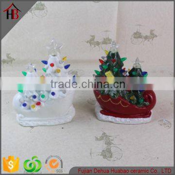 unique ceramic mini christmas tree glitter light decor