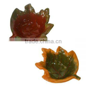 Harvest leaf shaped ceramic bowl