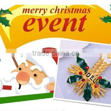 Gold Plated Light Christmas Candle Brooch