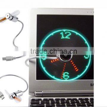 Mini LED USB Fan Clock Flexible Time Display LED Light for Tablet Computer photo-5