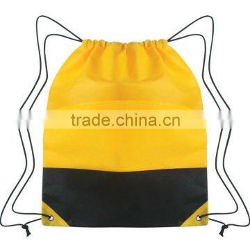 Non-Woven Two-Tone Drawstring Sports Pack- Yellow