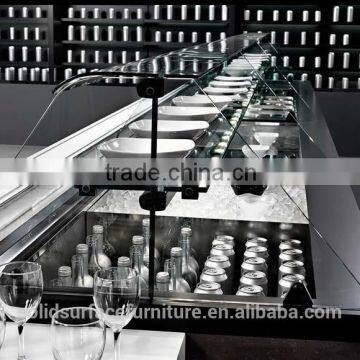 High quality moden restaurant cold display counter&glass display counter