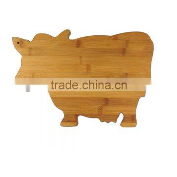 mike cow shape bamboo cutting block inexpensive