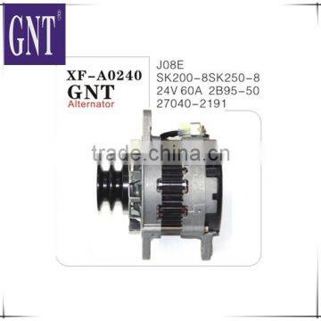 excavator engine alternator for SK200-8 SK250-8 J08E