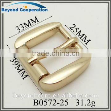 25mm glossy gold plated roller buckle