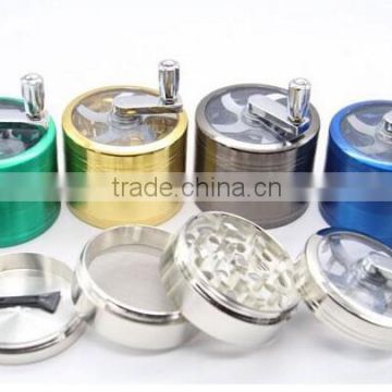 Chromium Crusher Zinc 2.5 Inch 4 Piece handle Tobacco Spice Herb Grinder