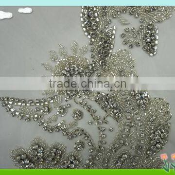 2015 Newest Sew on Tulle Flower Applique With Rhinestone photo-2