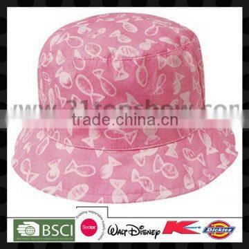 Pink cute custom printed bucket hats