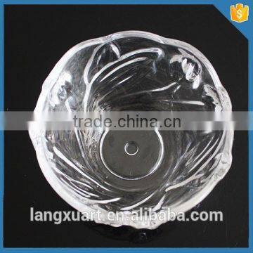 Pressed Punch Glass Crystal Bowl Engraved Flower Crystal Fruit Bowl photo-4