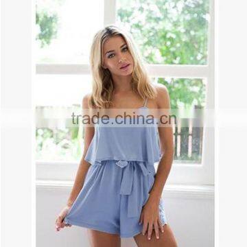 JPSKIRT1605418 Elegant Cute Girls Light Blue Suspender Jumpsuit