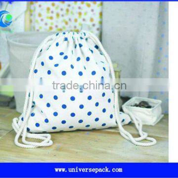 Good quality canvas drawstring backpack bag for girls