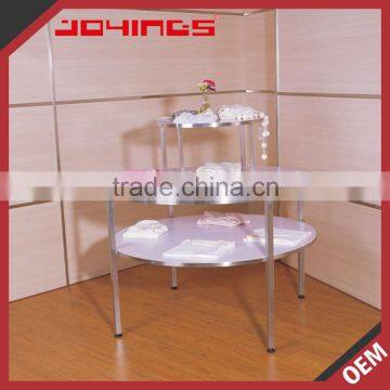 Round Display Table Stainless Steel with MDF Top