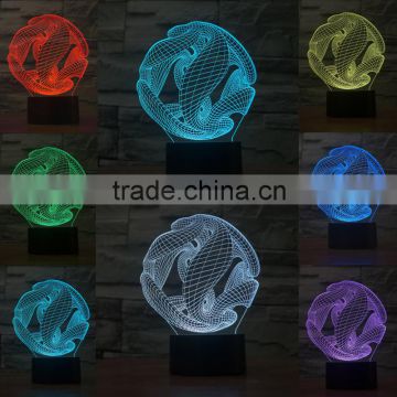 3D Optical Night Light Abstract Ball 7 RGB Light Colors 10 LEDs AA Battery or DC 5V Mixed Lot