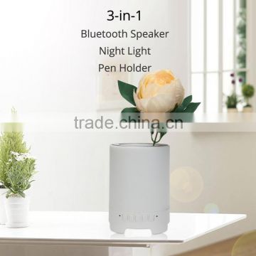 Bluetooth Speaker Wireless Audio Speaker Dimmable Touch Table Lamp Night Light Pen Holder