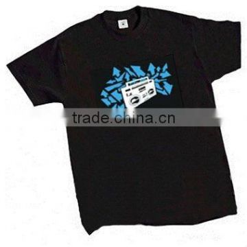 Fshionable EL sound sensor t-shirt