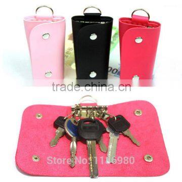 Key Case PU Leather Key Chain Accessory Wallet Pouch Bag Holder Men Women L photo-2