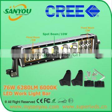 Newest Factory Price Product 76 w 6280lm 6000k LED Work Light Bar