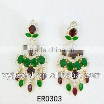 2013 new design gold earrings wholesale with crystal rhinestone