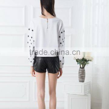 NEW ARRIVAL Long Sleeve Tops With Black Stars Shirt for Woman OEM Tops Cheap Price photo-2
