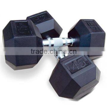 fixed rubber hexagon dumbbell weight lifting steel dumbbells