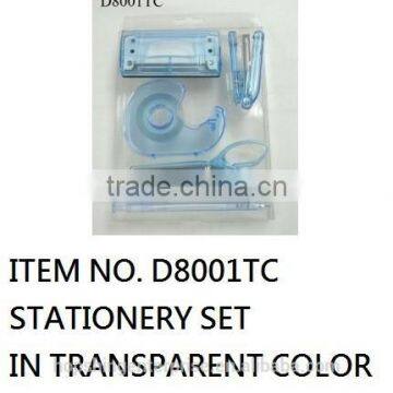 Stationery set in transparent color