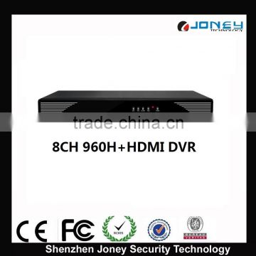 HDMI 1080P Output 960H H.264 8 CH DVR HDD*2,Up to 6TB