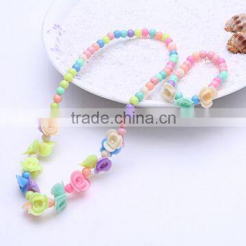 New Fashion Cute Flower Set Girls Children Necklace Bracelet