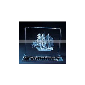 2016 Personalized engraved sailboat crystal cube