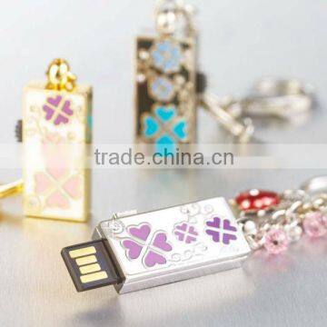 RORO Four-leaved clover enamel craft gift USB flash disk USB flash drive