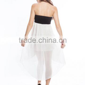 Front Zipper Fashion Ladies Off-shoulder White Party Dresses photo-3