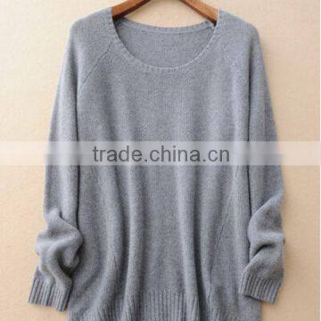 BGA15015 Cashmere round neck irregular bottom korean style sweater