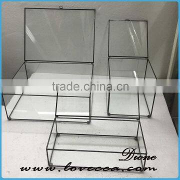 Metal Decoration Vintage Gift Cabinet Display Home Stained Glass House Container photo-6