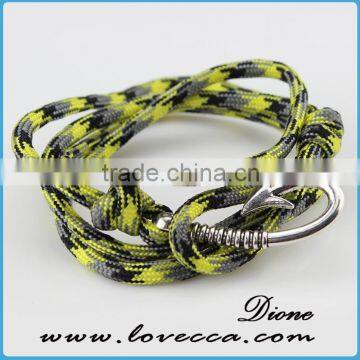 High Quality Colorful Leather Anchor Bracelet for Jewelry