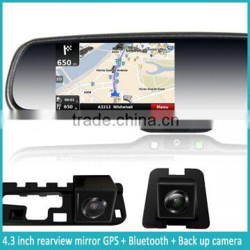 bluetooth mirror with gps reversing camera,android gps rearview mirror