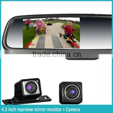 4.3INCH Antiglare Rear View Mirror Parking Sensors System Rear View Camera LCD Car Mirror photo-3