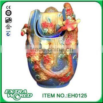 Ceramic Brown Strawberry Songbird Indoor Fountain With LED Light photo-3