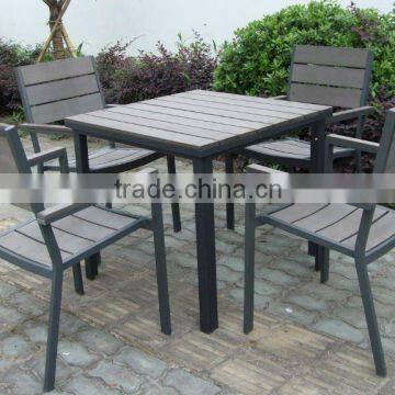 Plastic wooden garden furniture dinner set