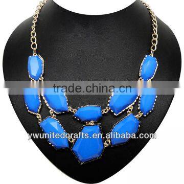 Custom fashion gold bib metal collar necklace