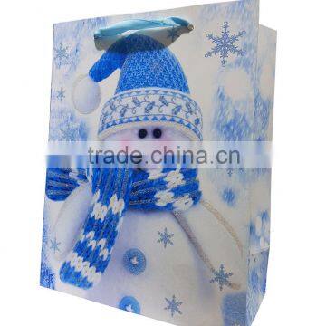 Shining paper gift shoping bag for Christmas