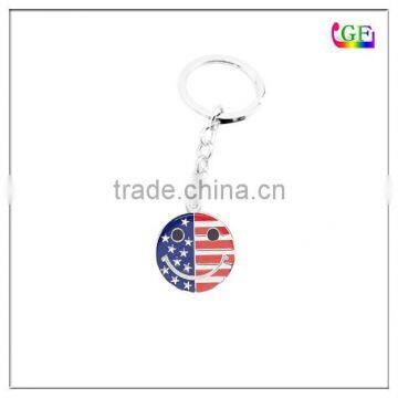 Patriotic USA America united states flag red white blue keychain