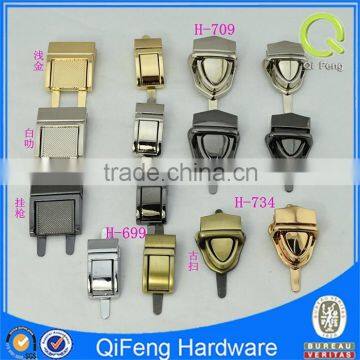 H-709 zinc alloy metal lock new design hardware bag lock,press lock