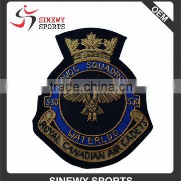 Bullion Wire and Silk Thread Embroidered Patches and Badges | Shield Hand Made Bullion Badge