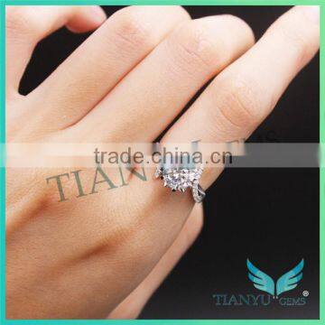 Customized Jewelry Engagement Ring White Gold 8 Hearts & 8 Arrows Moissanite Diamond Wedding Ring photo-6