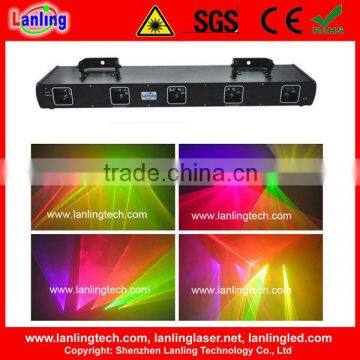 Five Head Multi Color Laser Light Stage Lighting RGY UV Rose